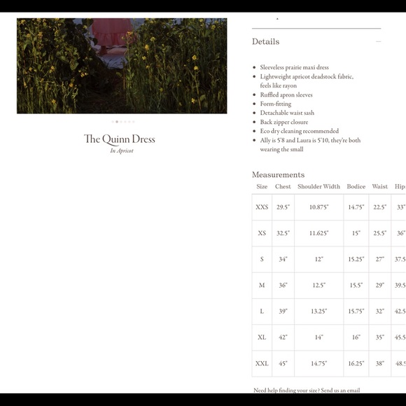 Christy Dawn Quinn Dre’s in Apricot NWT SZ XS - Picture 8 of 8